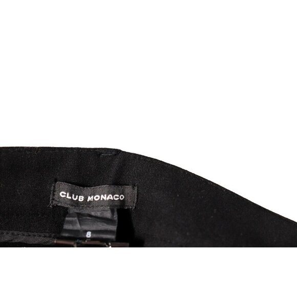 Club Monaco Women's Size US8 Black Cigarette Pant Cropped Slim Knit Trouser $198 - Picture 4 of 5